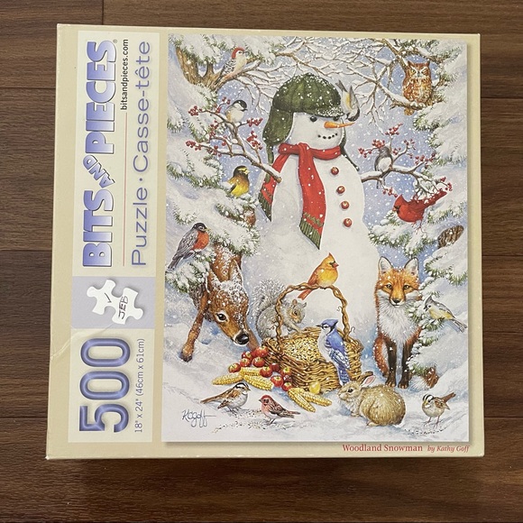 Bits and Pieces Other - Complete Woodland Snowman Puzzle - 500 Pieces